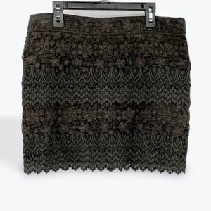 American Eagle Outfitters Brown Lace Tiered Mini Skirt‎ Women's Size 4 Trendy